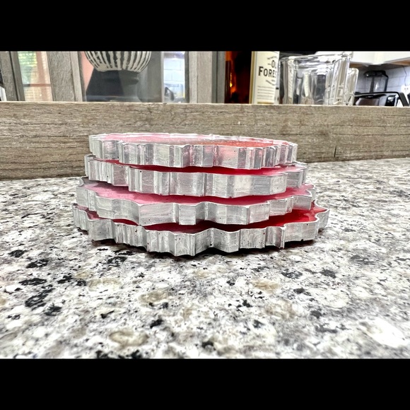 Pink/Coral w/ silver Coasters - Picture 5 of 7